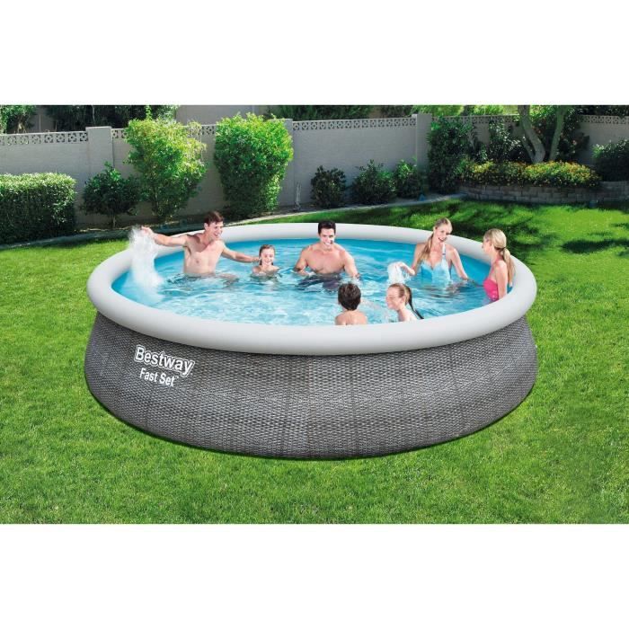 Bestway Piscine Hors Sol Fast Set 457 X 107 Cm Gris Achat Vente Piscine Piscine Hors Sol Fastset 457cm Cdiscount