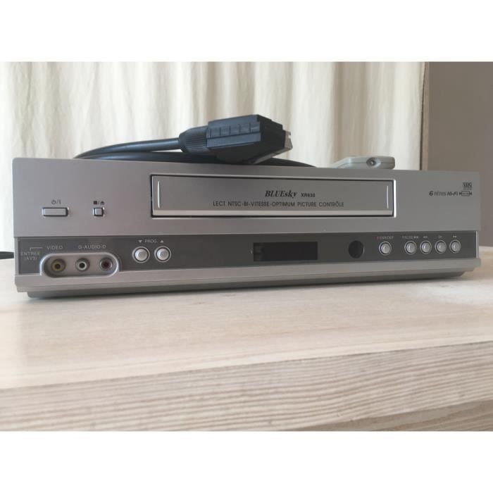 MAGNETOSCOPE BLUESKY VCS6000 6 TETES HIFI STEREO LECTEUR ENREGISTREUR CASSETTE  VIDEO VHS VCR + TEL . - Cdiscount TV Son Photo
