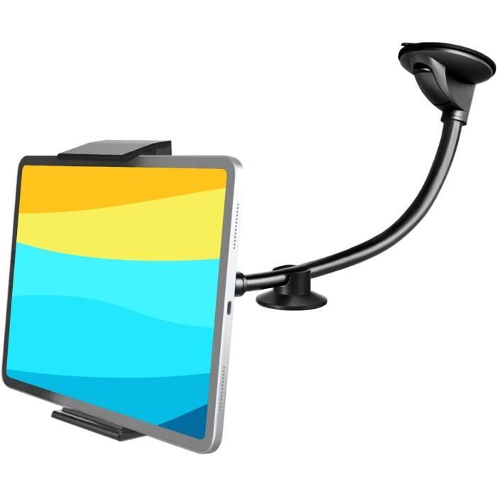 LYFPOOM Support Tablette Voiture Ventouse – Rotule Bimétallique 360°, IPad 4.7-12.9 Pouces