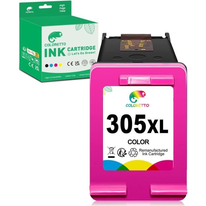 Cartouches D'encre Remanufacturées HP 336 XL / 343 XL - Noir Et Couleurs - Compatibles DeskJet, OfficeJet, Photosmart