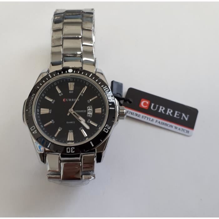 CURREN MONTRE a quartz pour Hommes M 8110 argente noir Achat vente montre Homme Cdiscount
