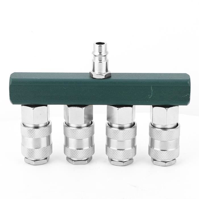 Lot De 4 Raccords Rapides Push-to-Connect - Filetage 3/8" PT, Pour Tuyau 4 Mm, Laiton Et Plastique, 0-0,9 MPa
