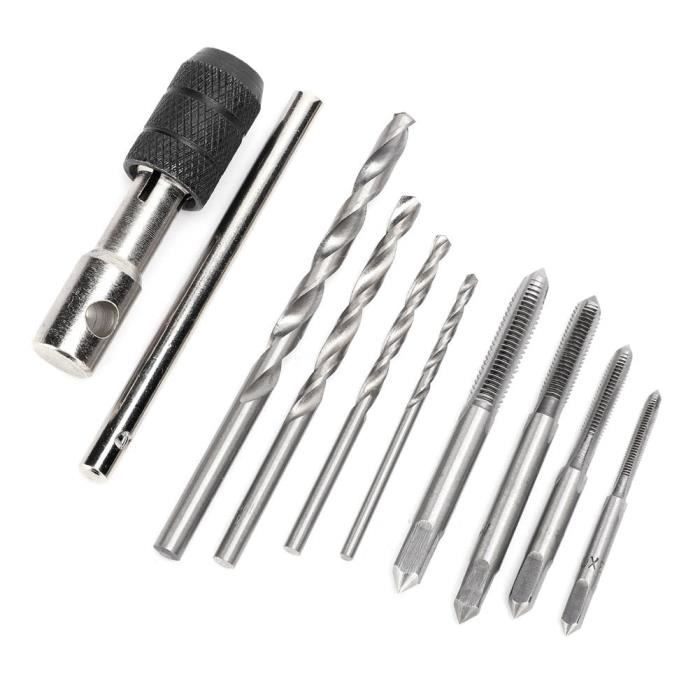 6pcs Jeu de Tarauds Métriques en Acier avec Clé en T Filetage