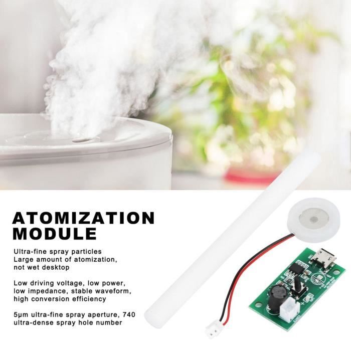 Disque D'Atomisation USB 5V 2W – Grande Brumisation 30-40 Ml/h – Ultra Silencieux ≤36dB – Idéal Humidificateur DIY