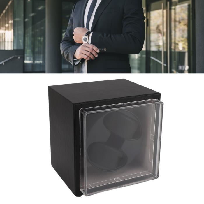 Boîte Remontoir Automatique Pour Montres – 2+0 Places – En Bois Avec LED – Moteur Silencieux – Serrure – Idéal Collectionneurs