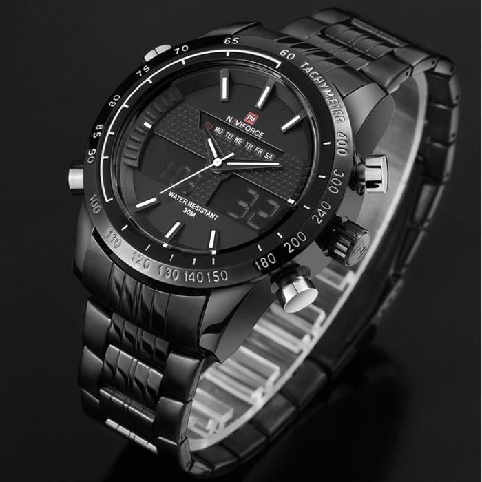Montre Personnalisée Homme – Sport, Cadran Numérique, Bracelet Silicone, étanche 5 ATM