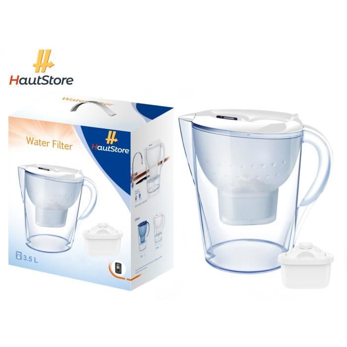 Carafe Filtrante Brita Marella 2,4 Litres - 12 Filtres Maxtra+ Inclus - Réduction Calcaire, Chlore, Métaux - Blanche