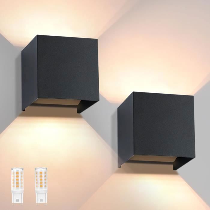 Pheashine Applique Murale D'intérieur 7 W LED Blanc Chaud Moderne En Plâtre, Applique Murale Décorative Vers Le Haut Et Vers Le Bas Pour Salon, Chambre, Escaliers, Allée (ampoule LED G9 Incluse