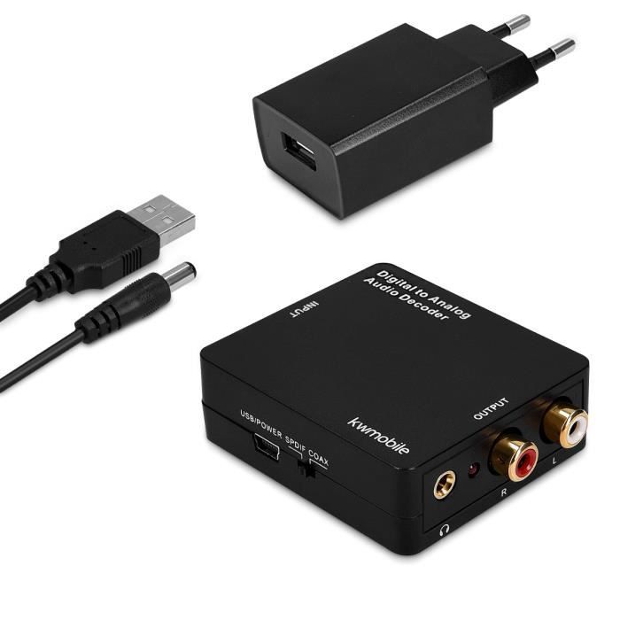 Kwmobile Convertisseur audio digital analogique DTS Dolby 5.1