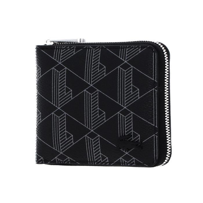 LACOSTE The Blend Compact Zip Wallet S Monogram Noir Gris 184450 porte monnaie porte monnaie noir Cdiscount Bagagerie Maroquinerie