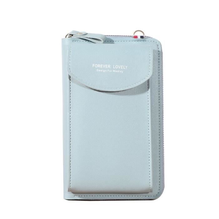 Sac à Bandoulière - FUNMOON - Téléphone Portable - Toile - Zippée - 17cm X 9cm X 5cm Bleu - Bagagerie - Maroquinerie