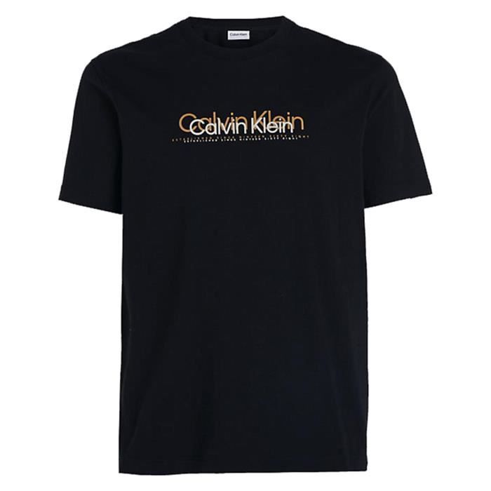 Tee shirt manches courtes Double flock logo t - Calvin klein