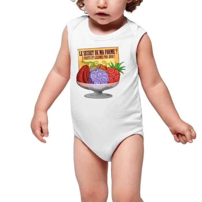 Body Bebe Blanc One Piece Parodique Fruit Du Demon Le Secret De La Forme Des Pirates De Grand Line Parodie One Piece Blanc Cdiscount Pret A Porter
