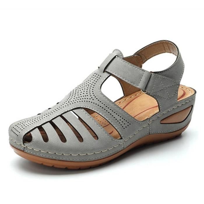 Morbuy Femmes Talon Compensées Plateforme Sandales, Casual Rome Plate Bout Ouvert Slip-on Chaussures Talon 5.6 CM Été Mode Grande Taille Open Toe Non-Slip Confortable Flip Flop (36,Imprimé léopard