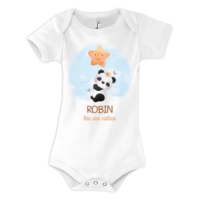 Body Bébé Humour Robin - Imprimé En France, Manches Longues, Col Rond - Tissu Doux, Lavable En Machine