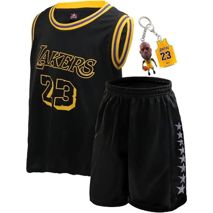Maillot de Basketball pour Enfants No.23 Lakers Jersey Ensemble de debardeur 2 pieces pour Garcons Filles Noir Cdiscount Sport