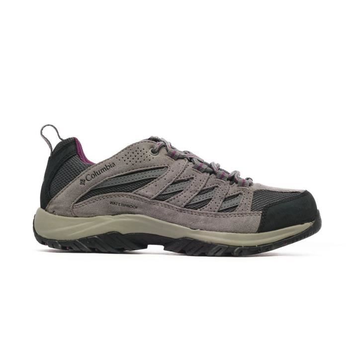 chaussures de trail femme columbia crestwood waterproof - gris/violet - randonnée - columbia