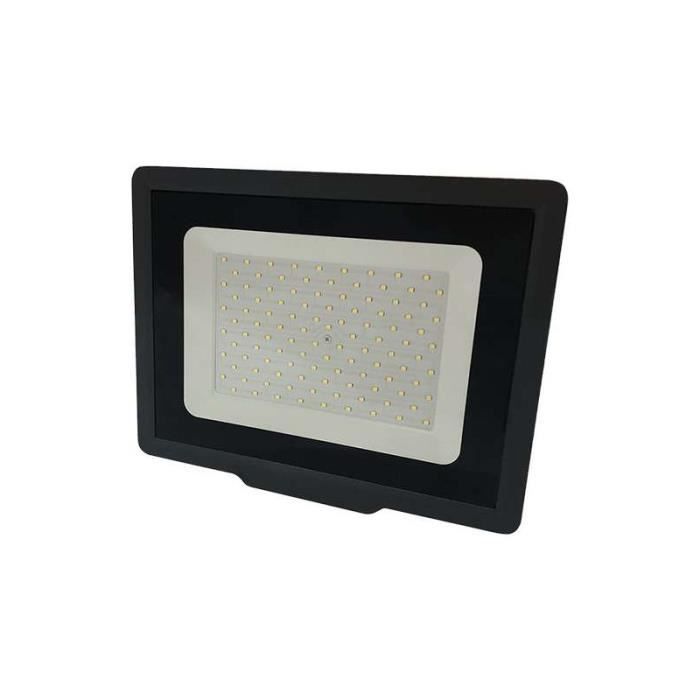 projecteur led noir 100w (500w) ip65 8000 lumens - optonica - contemporain - design - blanc chaud 2700k