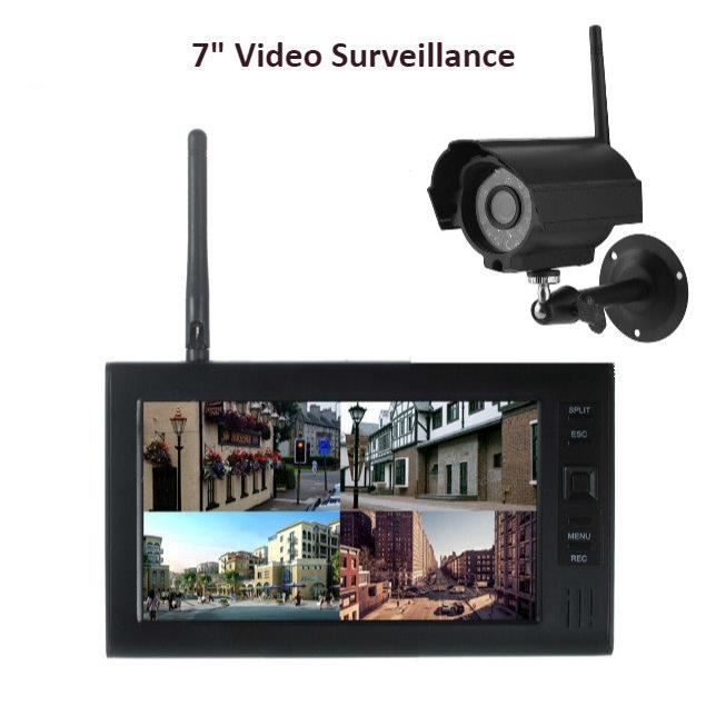 Kit de surveillance moniteur écran LCD 7'' avec caméra extérieure — free download