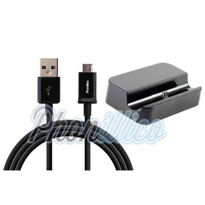 Dock Chargeur Pour Oppo A3 - Micro USB - Support Bureau Noir - 90 Cm - Livraison Rapide D'Allemagne