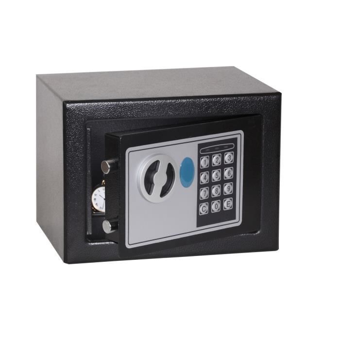 Coffre-fort de sécurité compact PHOENIX SAFE SS0721E 3 L à serrure numérique et clé d'ouverture d'urgence