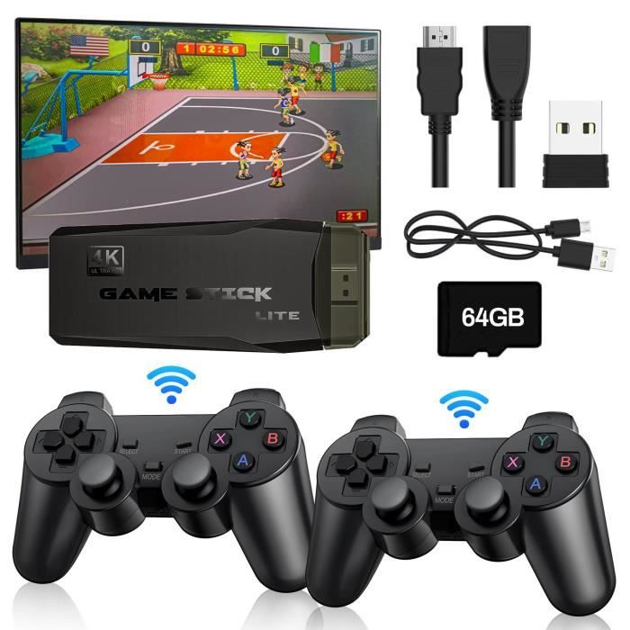 Console de Jeu Vidéo Rétro M8 PRO 64G 15000+ Jeux HDMI 4K HD avec 2 Manettes Boutons DIY Prend en charge 12 émulateurs