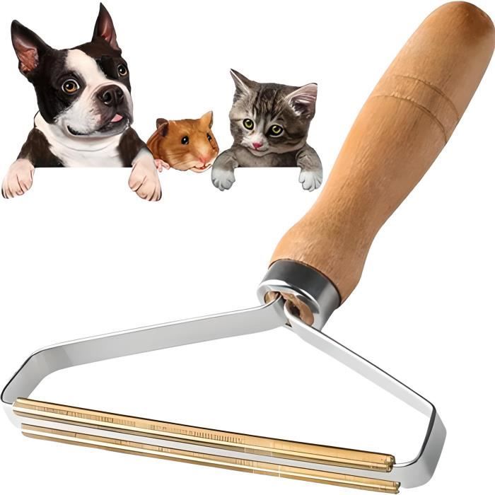 SYEYCW 2 Pièces Ramasse-Poils Animaux – Rasoir Anti-Bouloche Double Face + Brosse Anti-Peluches Pour Canapé, Vêtements, Tapis