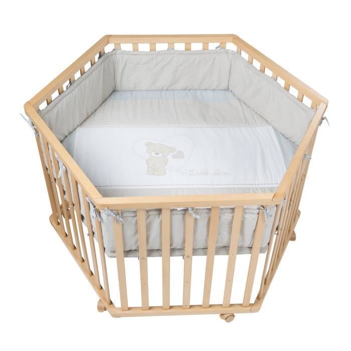Roba Parc Bebe Liebhabaer Hexagonal Avec Tour De Parc De Protection Et Roulettes Naturel Cdiscount Puericulture Eveil Bebe