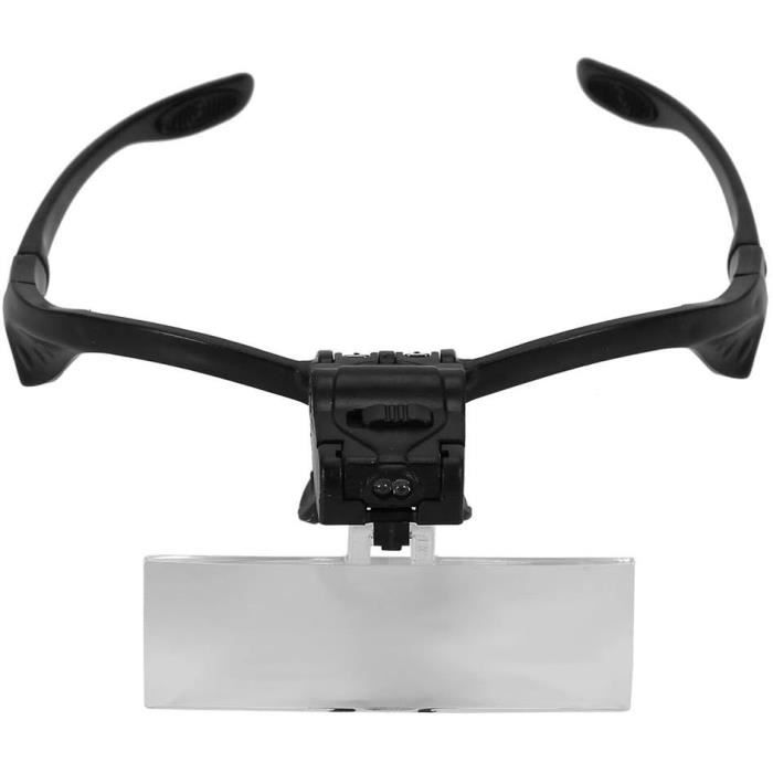 Bandeau Loupe Réglable Avec 3 LEDs, 23 Grossissements (1x à 8x), Lentilles Acryliques, Confortable Et USB Rechargeable