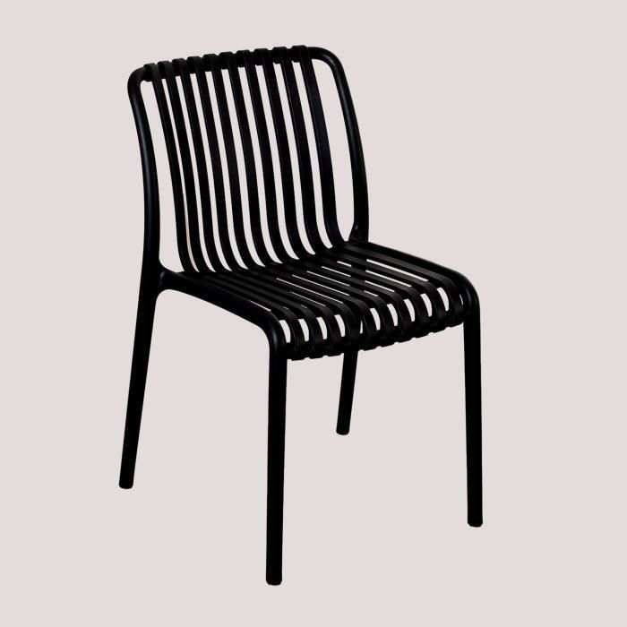 CHALET & JARDIN Lot de 2 chaises design noir en résine et aluminium CHALET & JARDIN Lot de 2 chaises design noir en résine et aluminium