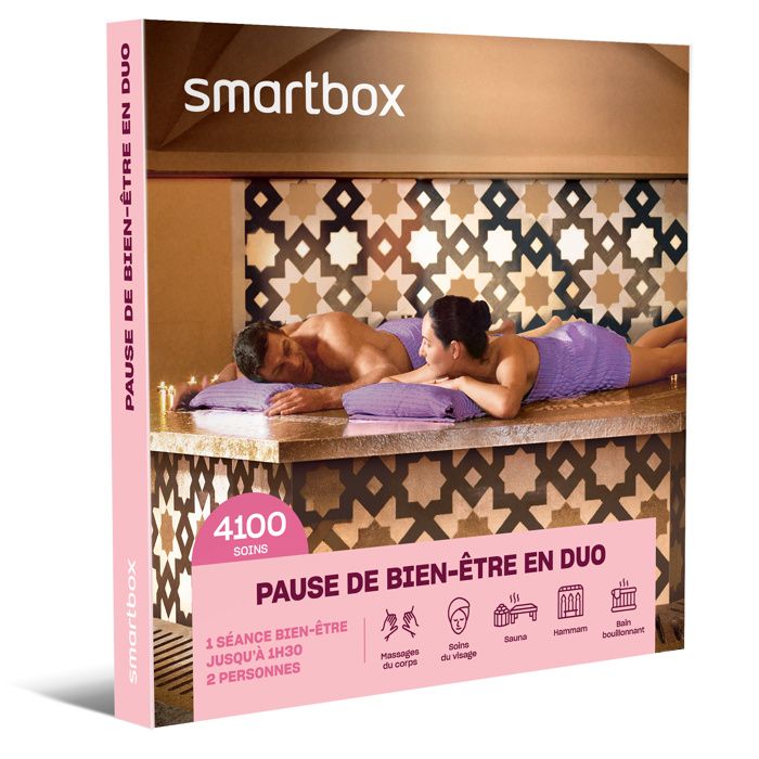 SMARTBOX - Coffret Cadeau - PAUSE DE BIEN-ÊTRE EN DUO - 4100 modelages du corps, soins du visage ou encore accès à l'espace