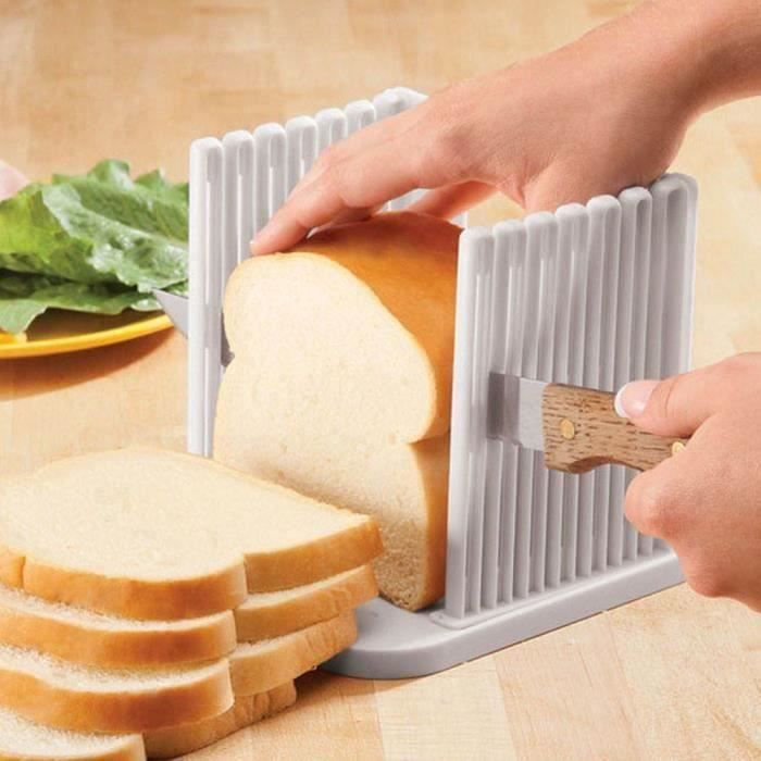 QZUKOY Trancheuse à pain pliable pour toast et gâteaux - Coupe uniforme