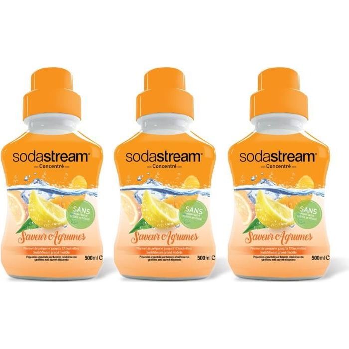 SODASTREAM 3009982 - Lot de 3 concentrés Sodastream Saveur Agrumes