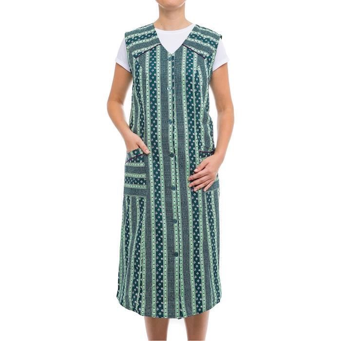 Tobeni Femme Blouse Tablier Longue en 100 Coton sans Manche320 Cdiscount Maison