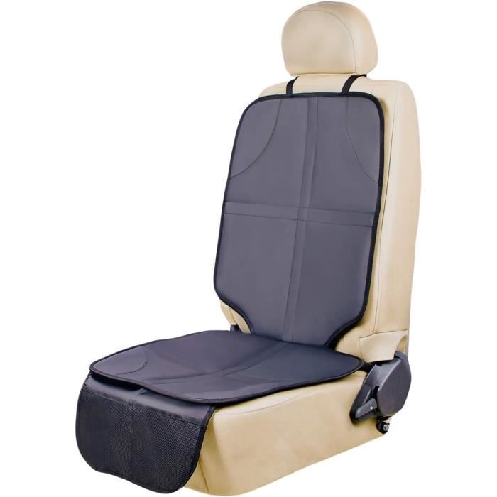Protection De Siège Auto En Cuir Synthétique Avec Poches | Compatible ISOFIX - Noir | Haut De Gamme - 9