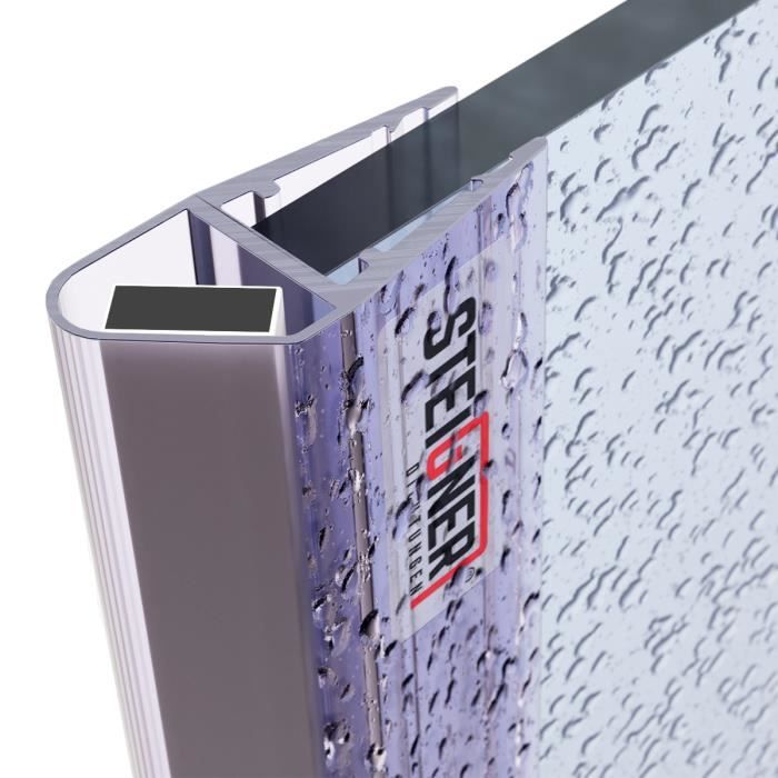 STEIGNER 189cm Joint de douche magnétique, joint d'étanchéité aimanté PVC,  pour vitre en verre de 3,5/4/5mm, Salle de Bains - UKM03 - Cdiscount  Bricolage