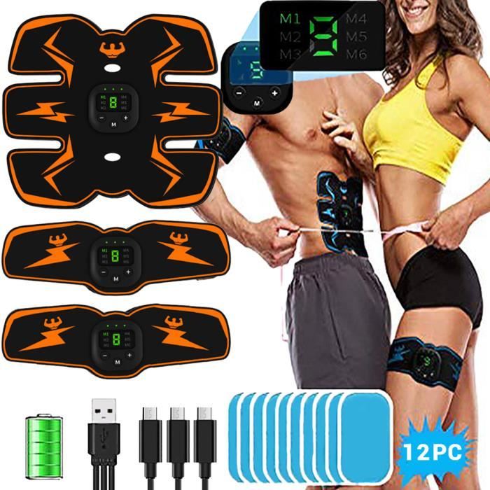 Abdominaux Electrique EMS Smart Ceinture abdominal Massage Musculaire ave d hydrogel pour Femmes Hommes USB de Charger Cdiscount Sport