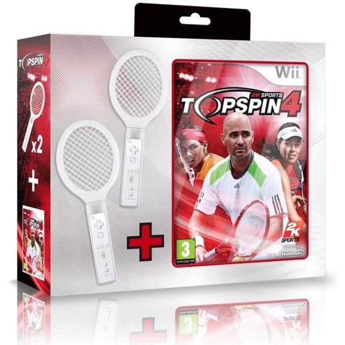 WII TOP SPIN 4 + 2 RAQUETTES