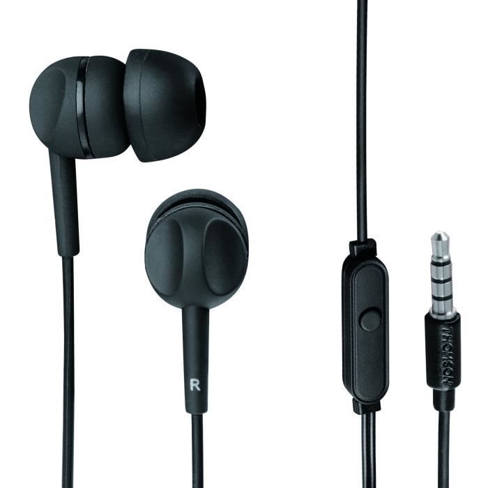 THOMSON EAR 3005 Ecouteurs stéréo intra-auriculaires avec microphone Noir_x000D_