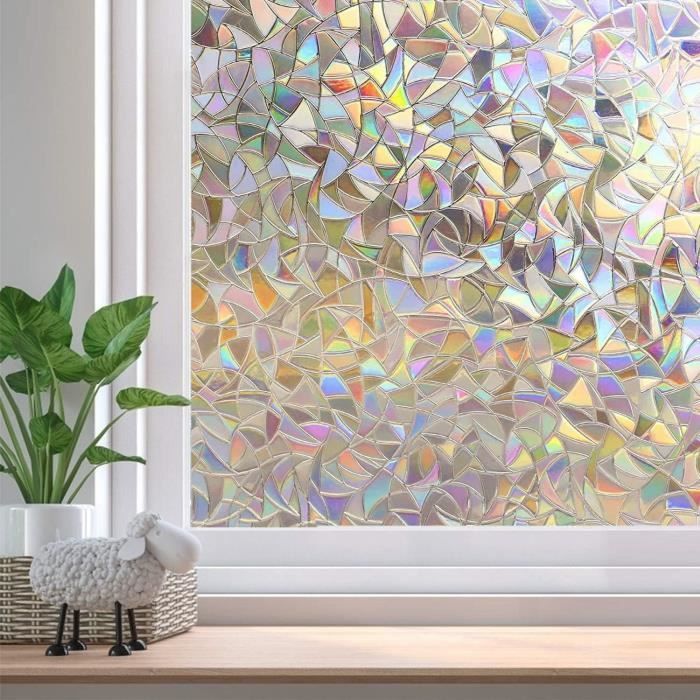 Film Fenetre Anti Regard Anti UV Film Occultant Vitre Fenetre Film Electrostatique Vitre Effet Verre Mate pour Bureau Maison Salle de Bain 30 ×400CM