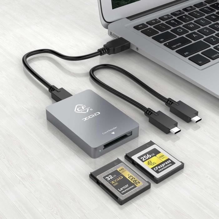 Lecteur Carte CFexpress Type B + SD USB 3.2 Gen2 10Gbit/s - Aluminium - Compatible Multi OS