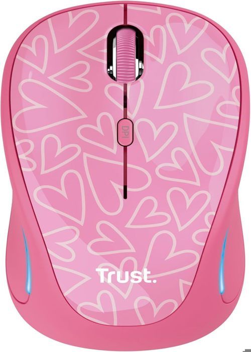 Trust Yvi FX Souris droitiers et gauchers optique 4 boutons sans fil 2.4 GHz récepteur sans fil USB rose