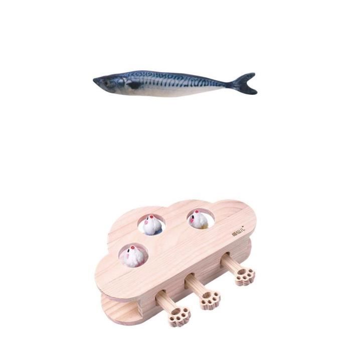 Meilleurs prix pour Forme Chat Punch Jouet Interactif Bois Catch Souris Puzzle Jouet Nouveauté