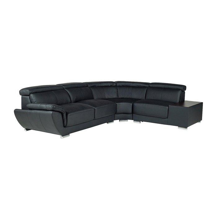 Canapé dangle en cuir NAHIA - Noir - Angle droit