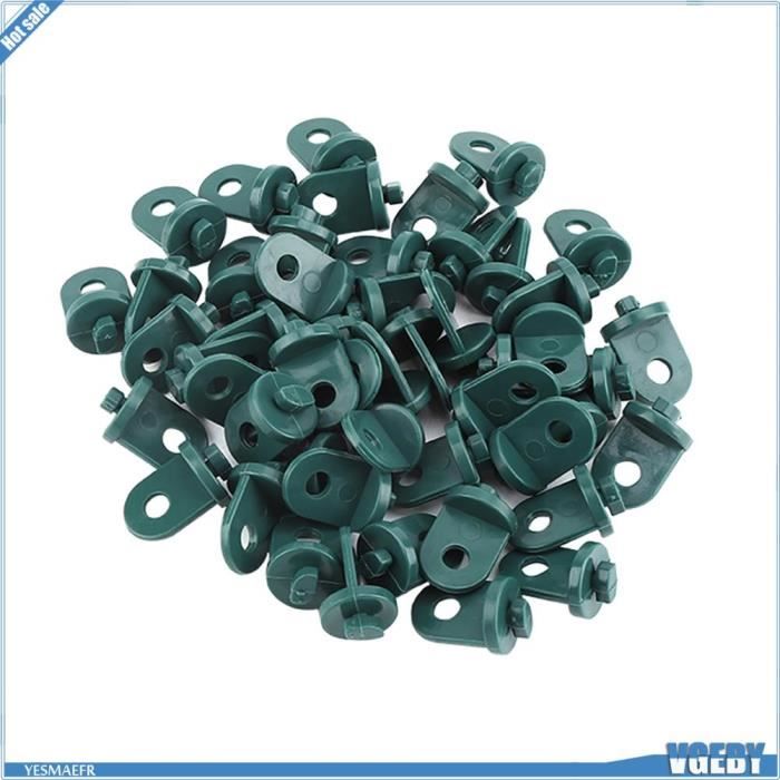 50 Crochets Plastique Pour Toile D'ombrage & Serre - Fixation Filet Pare-soleil (Noir, 3,4 Cm)