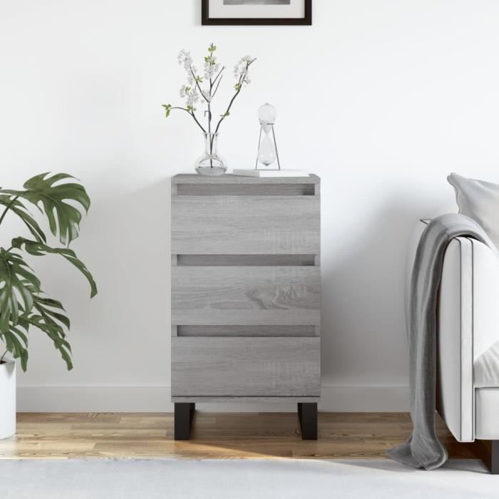 vidaXL Buffet sonoma gris 40x35x70 cm bois dingénierie 831106