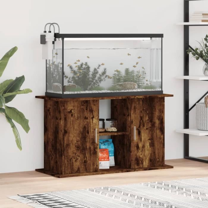VIDAXL Support pour aquarium Chêne fumé - vue 4