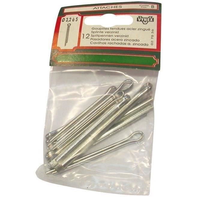 Goupille fendue - assortie - D: 3.2 à 5 mm