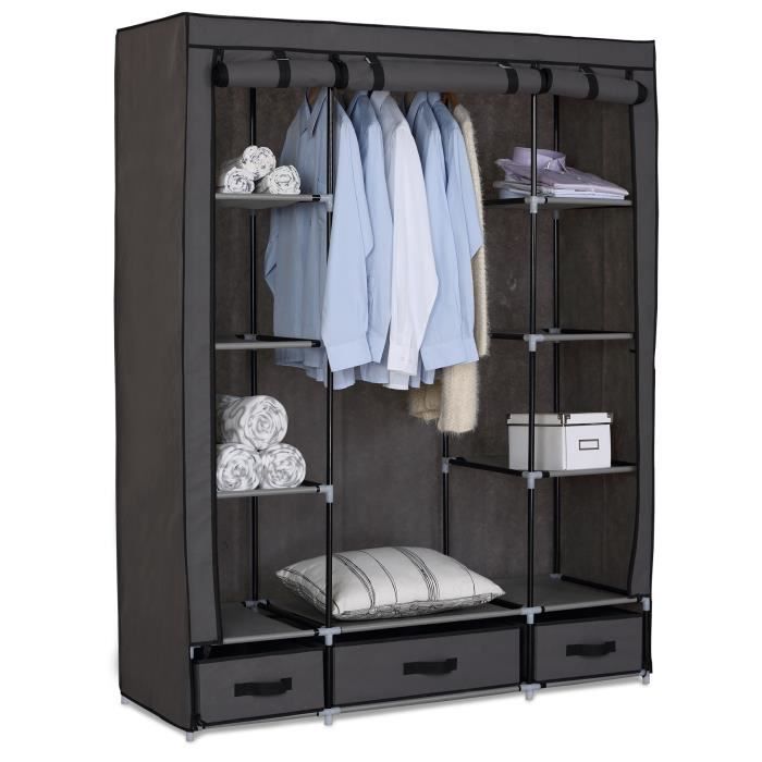 WOLTU Armoire de rangement en tissu, dressing,penderie pliable de