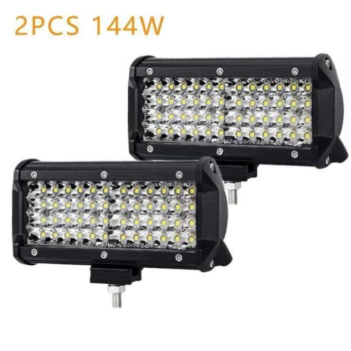 Barre Lumineuse LED 6 Spots Pour Voiture - 12-24V, Boîtier Aluminium, Antibrouillard Ou Feu Additionnel